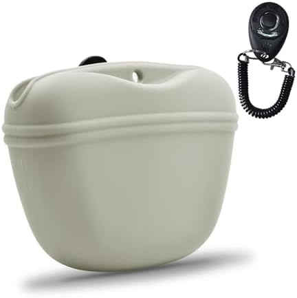 AUDWUD Silicone Dog Treat Pouch with Clicker Magnetic Closure Secure Clip