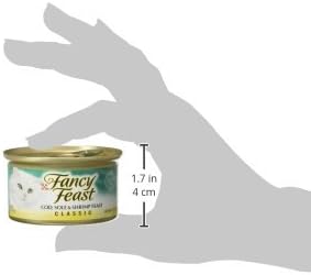 Purina Fancy Feast Seafood Classic Pate Variety Pack, 3 oz Cans, 30-Pack | Grain free wet cat food made with no artificial colors or preservatives, 100 percent complete and balanced