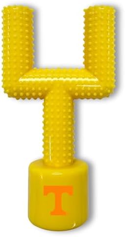 NCAA Tennessee Volunteers Mega-Chew Hard Nylon Bacon-flavored Dog Bone Football Goal-Post Chew Toy. Interactive, Tasty & Fun Dog Chew Toy. Indestructible, Strong, Tough & Durable Pet Chew Toys