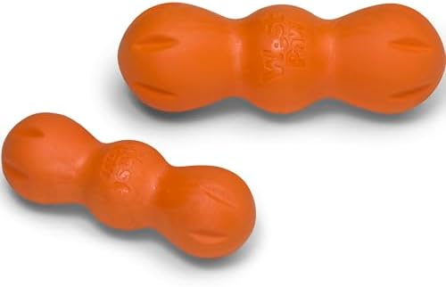 WEST PAW Zogoflex Rumpus Dog Chew Toy – Floatable Toy for Dogs, Aggressive Chewers – Puppy Chewing Toys for Catch, Fetch – Recyclable, Dishwasher-Safe, Small 5.25", Tangerine