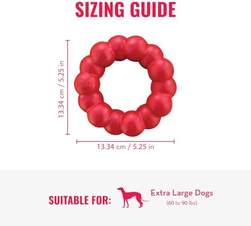 KONG Ring, Natural Rubber Chew Toy for Dental Health, for Extra Large Dogs