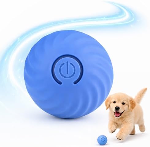 Interactive Dog & Cat Toy Ball, Automatic Moving Pet Toy for Small & Medium Dogs and Cats, USB-C Rechargeable Rolling Indoor Dog Toy for Boredom Relief