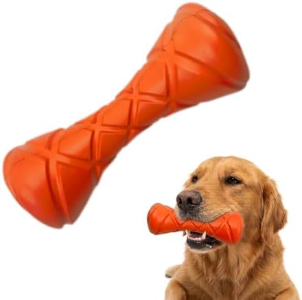Interactive Dog Bone Toy - Lightweight EVA Foam Floating Fetch Toy for Water & Land - Soft Durable Fitness Bone for Training & Exercise - Textured Grip Gentle on Teeth & Gums, Pet Chew Toy (Orange)