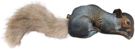 Browning Squirrel Fabric Squeaker Chew Toy Gray