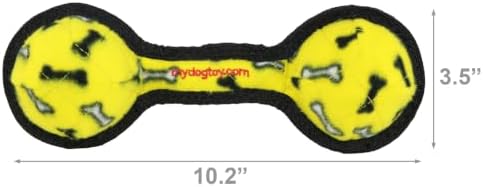 TUFFY® : 2 Ball Tug Dog Toy: Ultra Durable Plush Toy with Multiple Layers & Reinforced Seams, Washable and Floats, Original Construction
