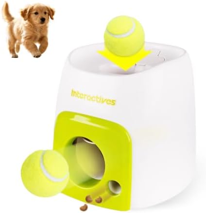 Automatic Dog Ball Launcher, Interactive Dog Toys for Medium to Large Dogs, Pet Ball Thrower Machine for Outdoor Play