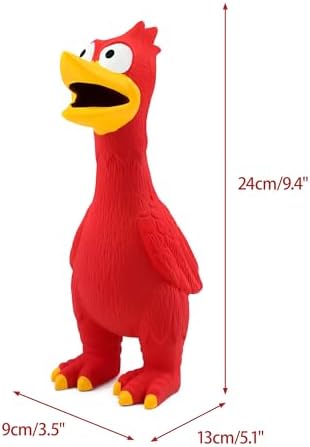 CHIWAVA 2PCS Squawking Latex Dog Toy Chicken Duck for Medium Large Dogs