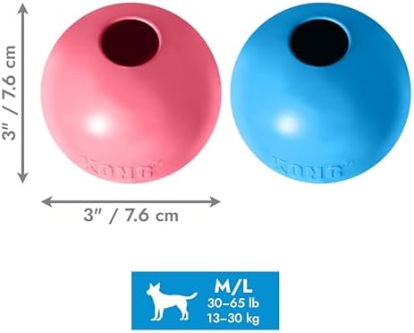 KONG Puppy Ball with Hole, Teething Toy, for Medium/Large Puppies, Pink