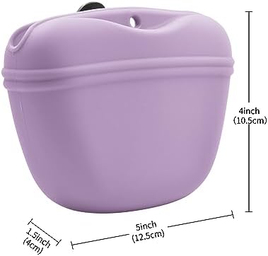 AUDWUD Silicone Dog Treat Pouch with Clicker Magnetic Closure Secure Clip