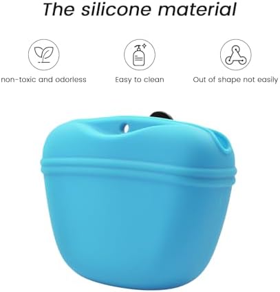 AUDWUD Silicone Dog Treat Pouch with Clicker Magnetic Closure Secure Clip