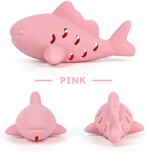 2Pcs Fish-Shaped Cat Treat Dispenser Toy, Cat Puzzle Feeder, Silicone Chew Food Feeder, Interactive Cats Treat Toy, Cats Slow Feeders, for Foraging Play Weight Management Hunting Simulation