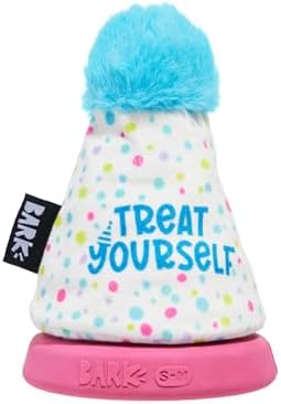BarkBox Treat Yourself Party Hat Dog Toy - Toy for Small to Medium Dogs