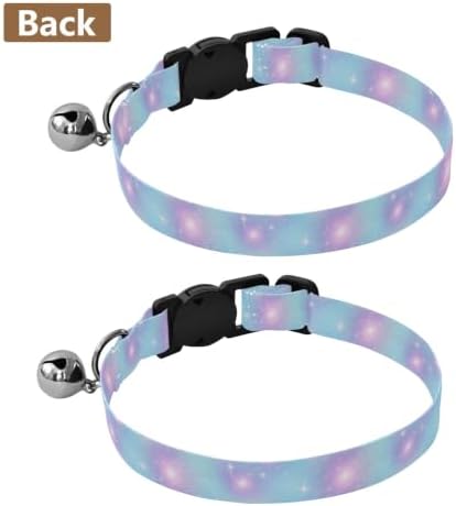 Pastel Galaxy Gradients Blue Lightweight Pet Collar for Cats and Dogs, 2 Pack Cat Collar Breakaway with Bell