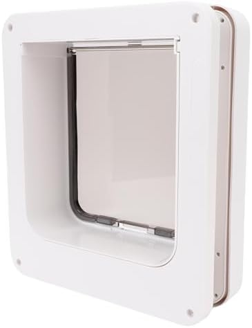 Luqeeg Smart Cat Door, Automatic Sensing Cat Door, Smart Pet Flap with Collar Activated Easy Installation for Indoor Outdoor Pets