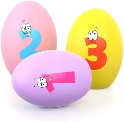 Squeaky Dog Toys for Small Dogs, 3 Pack Soft Puppy Chew Toy Set, Funny Numbers Squeaky Dog Balls, Interactive Fetch Playing Egg Balls for Puppy Small Breeds, 1.7"*2.4"
