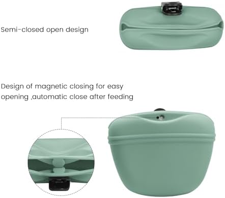 AUDWUD Silicone Dog Treat Pouch with Clicker Magnetic Closure Secure Clip