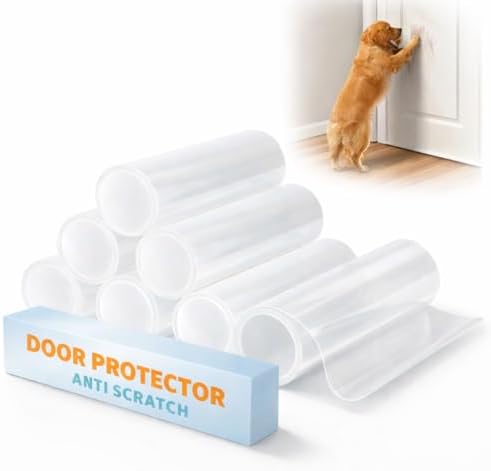 FTSTC Door Protector from Dog Scratching, [Thicken] 6 Pack Clear Training Self Adhesive Tape for Dogs,Cat Scratch Door Frame Protector,Anti Dog Scratch Door Guard (6Roll Total 240'')