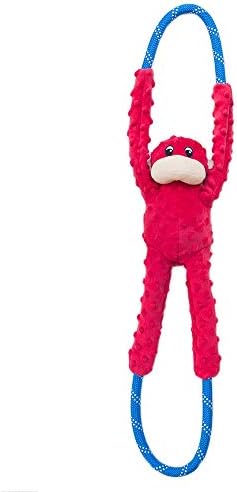 ZippyPaws RopeTugz Durable Dog Pull Rope Toy - Red Monkey