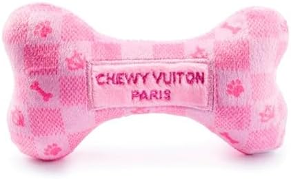 Haute Diggity Dog Chewy Vuiton Bone Plush Dog Toy, Designer Parody Toy
