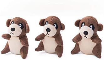 ZippyPaws - Zoo Friends Burrow, Interactive Squeaky Hide and Seek Plush Dog Toy - Meerkat Miniz, 3 Pack
