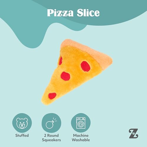ZippyPaws NomNomz Dog Squeaky Toys to Keep Them Busy, Pet Products - Pizza