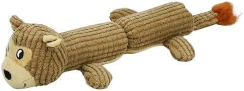 Squeaky Dog Toy No Stuffing with 2 Squeaker Body, Plush Monkey Animal Interactive Chew Dog Toy for Small Medium Large Dogs