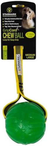 Starmark GripCord Chew Ball on Loop Md/Lg Dogs 3.25-in