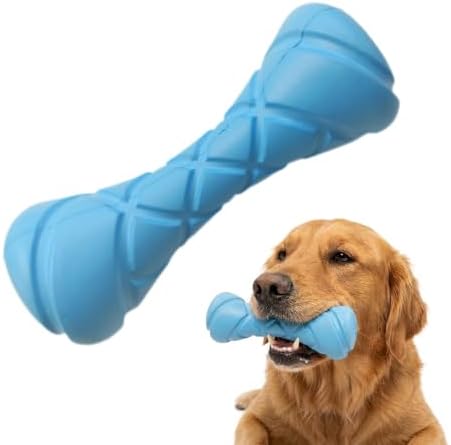 Interactive Dog Bone Toy - Lightweight EVA Foam Floating Fetch Toy for Water & Land - Soft Durable Fitness Bone for Training & Exercise - Textured Grip Gentle on Teeth & Gums, Pet Chew Toy (Blue)
