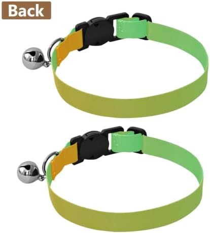 Yellow Green Gradient Metal Bell Included Pet Collar 2 Pack Pet Collars for Cats