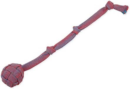 Mammoth Pet Products 43725402: Extra Flossy Webbing Ball w/Fling Handle Dog Toy, 20In