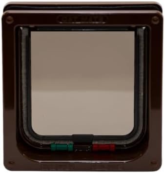 Cat Mate 4-Way-Lock Flap with Liner to 50mm for Small & Average Cats, Brown