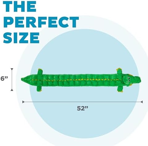 Outward Hound Squeaker Matz Plush Gator Dog Toy, 32 Squeakers, XXL, 52"