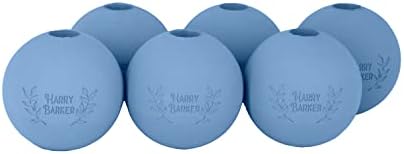 Harry Barker Natural Rubber Dog Fetch Balls, Durable High-Bounce Interactive Toy with Safety Air Vent, Treat-Stuffable Rubber Balls for Dogs, 2.5 Inch, 6-Pack