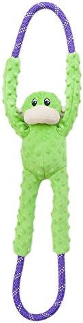 ZippyPaws RopeTugz Durable Dog Pull Rope Toy - Green Monkey