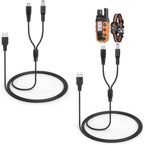 2-Pack Charger Cord for Bousnic Dog Shock Collar RS2A and RS2B