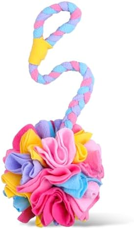 Snuffle Ball Dog Rope Toy, Tug of War Rope Toys for Small Medium Dogs, Interactive Dog Chew Toys Puppy Training Pull Toy for Exercise & Interactive Play Games (Pink)