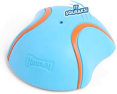 Chuckit! Indoor Super Slider Self-Fetch Squeaky Dog Toy, Durable Rubber