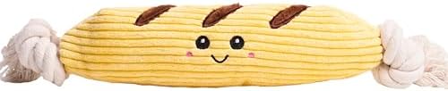 Squeaky Dog Plush Toy, Bakery Bite_Stick Collection, 12", for Various Sized Dogs (Baguette, Large)
