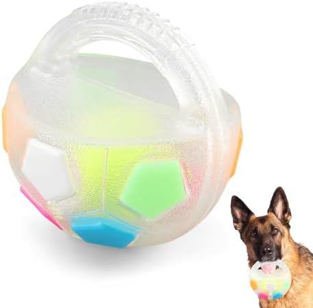 Dog Calming Ball with Handle - Dog Soccer Ball Toy,Floating,White