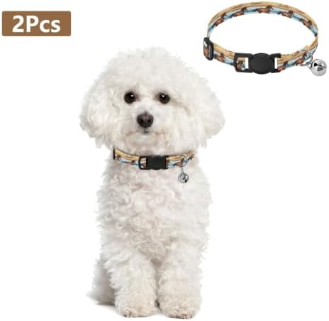 Brown Horses Running Kitten Collar 2 Pack for Kitten Adjustable 10.6 to 17.1 Inches