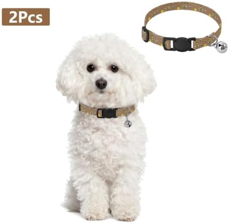 Cute Bees Pet Collar 2 Pack Lightweight Small Dog Collar Adjustable Length 10.6" to 17.1"