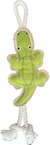 Fuzzl Eco Leather Crocodile Toy Natural and Tough Dog Toys - Long Lasting Chew Toys for Aggressive Chewers - Strong Dog Toy for Dogs and Puppy