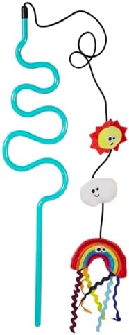 Mad Cat Rainbow Chaser Wand Cat Toy with Catnip and Silvervine, Pack of 1