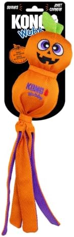 KONG Halloween Wubba Monster/Pumpkin Large 2 Pack – Durable Interactive Tug & Toss Dog Toy