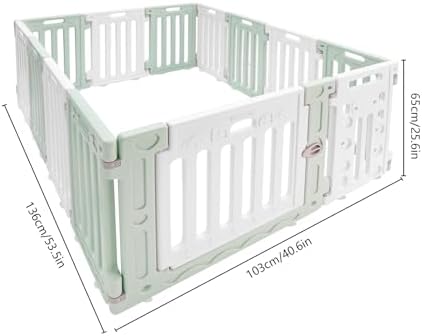 Dog Playpen with Door, 11-Panel Pet Playpen with Non-Slip Suction, 53.5 X 40.5 X 25.6 Inch, Puppy Playpens Dog Play Pen Indoors Pet Safety Fence for Most Puppies, Small, or Medium Dogs Pets Etc