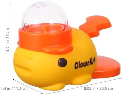 Interactive with Slow Feeder Press and Rotate Mechanism Clownfish Shaped Dog Treat Dispenser Made of Sturdy Abs Material, for Pet Feeding at Home and Outdoor Activities