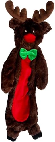 Jeffers Pet Animal Themed Plush Squeaker Dog Toy, 12" - Christmas Reindeer