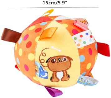 alfyng Dog Squeaky Plush Ball Toy Soft Stuffed Ball Toys and Bell Built-in