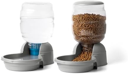 Petmate Replendish Waterer and Feeder Set, 1 Gallon Water, 5lbs Food