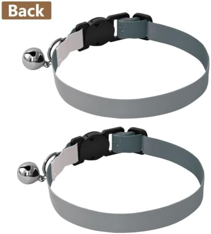 Grey Gradient Cat Bell Collar 2 Pack Pet Collar Adjustable 10.6 to 17.1 Inches
